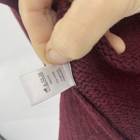 Ann Taylor Loft Petite Kimono Cardigan Wool Sweater Women SP Maroon Long Sleeve - Picture 4 of 9